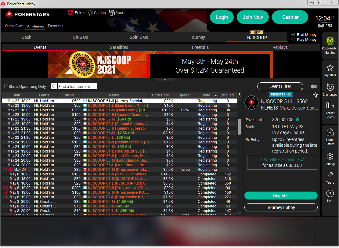 NJSCOOP powered by PokerStars NJ is one of the largest online series in the state